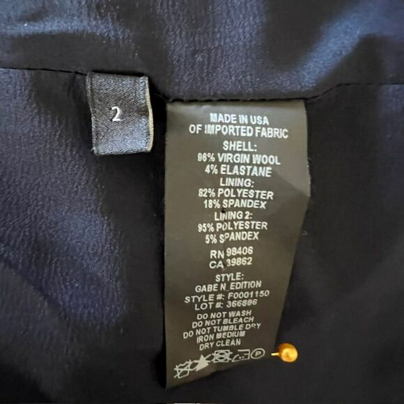 NWOT THEORY SEVONA NAVY STRETCH WOOL ONE BUTTON BLAZER SIZE 2 MSRP $395 - Picture 12 of 13